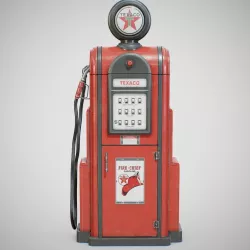 Gas Pump - Texaco 60s Used Low-poly  3D model