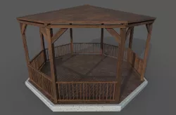 gazebo Low-poly  3D model