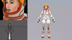 girl Astronaut 3D model