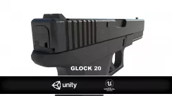 Glock 20 Pistol Low-poly  3D model