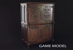 Gothic Cabinet Game model Low-poly  3D model