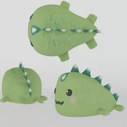 Green dinosaur toy 3D model