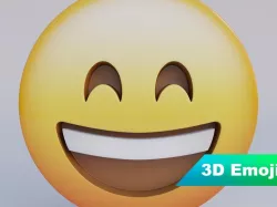 Grinning Face With Smiling Eyes 3D Emoji Low-poly  3D model