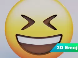 Grinning Squinting Face 3D Emoji Low-poly  3D model