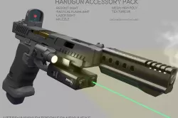 Handgun Accessory Pack 3D model