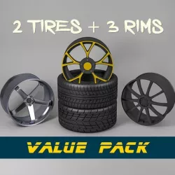 High Profile Sports Tires and Rims 3D model