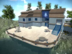 HillSide Resort-Hotel Low-poly  3D model