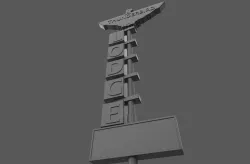 Hotel motel  lodge sign 3D model