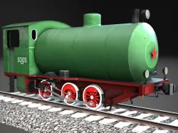 Industrial steam tank locomotive NF-9305 Low-poly  3D model
