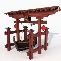 Japan swing boat 3D model