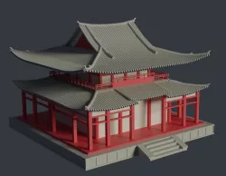 Japanese temple 3D model