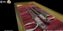 Katana Samurai Sword Antique Silver Daggers Low-poly  3D model