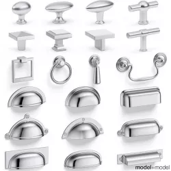 Knobs and cup handles set 3D model