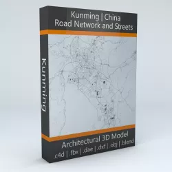 Kunming Road Network and Streets 3D model