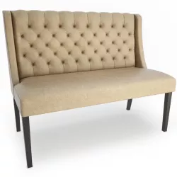 Lara Leather Bench 3D model