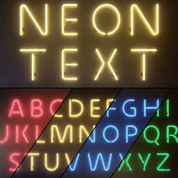 Light modules Set 10 Neon Alphabet 3D model