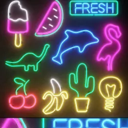 Light modules Set 13 Neon 3D model