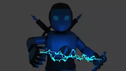 Lightning person 3D model