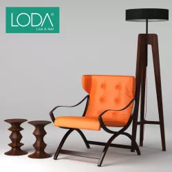 Loda Shelford Berjer Armchair 3D model