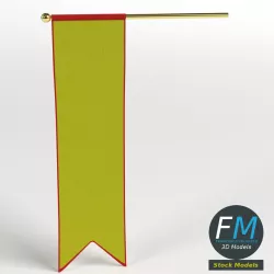 Long medieval banner 3D model