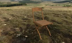 low poly AR VR chair wooden ready to use  Low-poly  3D model