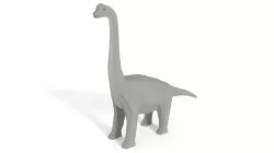 Low Poly Cartoon Brachiosaurus Dinosaur Low-poly  3D model