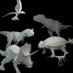 Low-Poly Dinosaurs 3D Model Collection