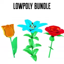 Low Poly Flowers  3D model