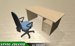 Low poly Office reception furniture 3D model Low-poly  3D model