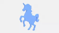 Low Poly Unicorn Silhouette Decorative Object Low-poly  3D model