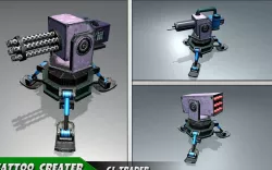 Lowpoly Mobile Turret Pack 3D Model 3D Model Collection