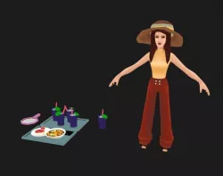 Lowpoly Woman Character Animated Low-poly  3D model