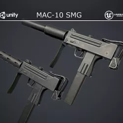 MAC-10 SMG Low-poly  3D model