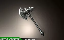 Magic Spell Axe Fantasy Axe Low-Poly 3D Model Low-poly  3D model