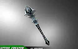 Magic Stick Mace Fantasy Low-Poly 3D Model Low-poly  3D model