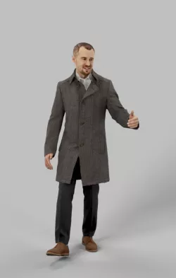 Mark A Walking Business Man Arriving At A Meeting Low-poly  3D model