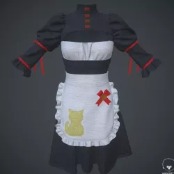 Marvelous Designer Clothes - 11 Nier Automata Outfit 3D model