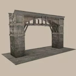 Medieval Gate Low-poly  3D model