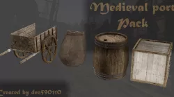 Medieval port Pack Low-poly  3D model