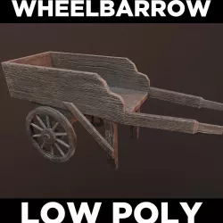 Medieval Wheelbarrow - Low Poly Game Prop Low-poly  3D model