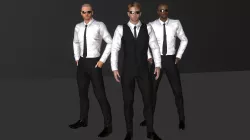 Men In Black Characters Low-poly  3D model
