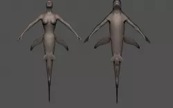 Mermaid sharks 3D model