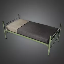 Military Barracks Bed - MLT - PBR Game Ready Low-poly  3D model