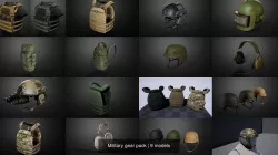 Military gear pack 3D Model Collection