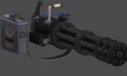 Minigun Low-poly  3D model