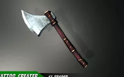 Modern Axe Fantasy Low-poly 3D Model Low-poly  3D model
