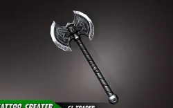 Modern Fantasy Battle Axe Low-Poly 3D Model Low-poly  3D model