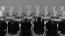 Modern minimalist chess set Low-poly  3D model