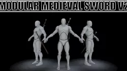 MODULAR MEDIEVAL SWORD Low-poly  3D model