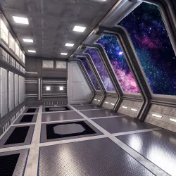 modular spaceship interior Low-poly  3D model